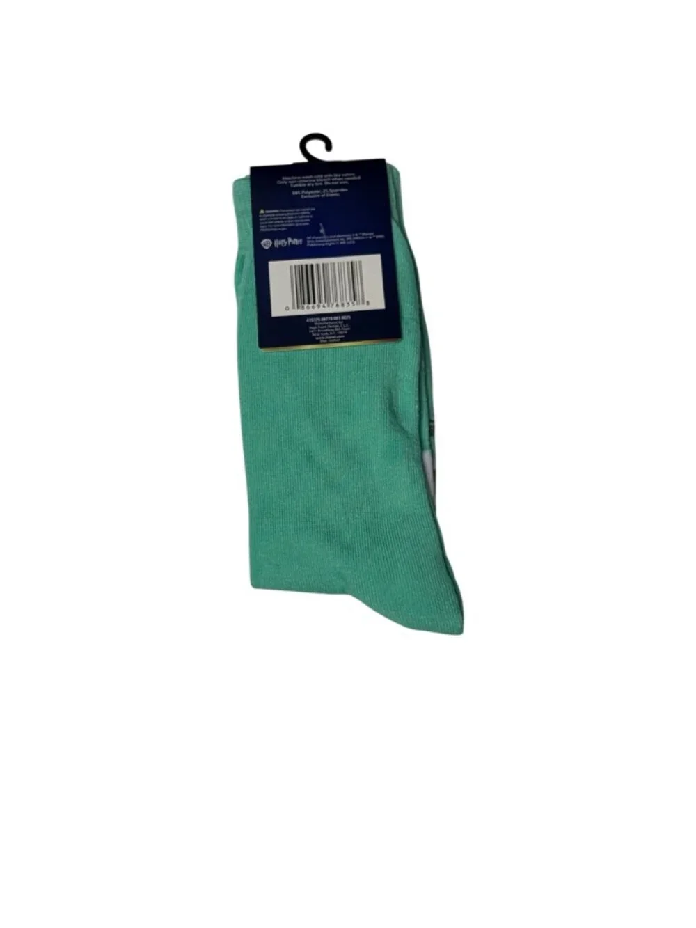 Harry Potter Crew Socks Mint Green Flying Wizard One Size 6-12 NWT